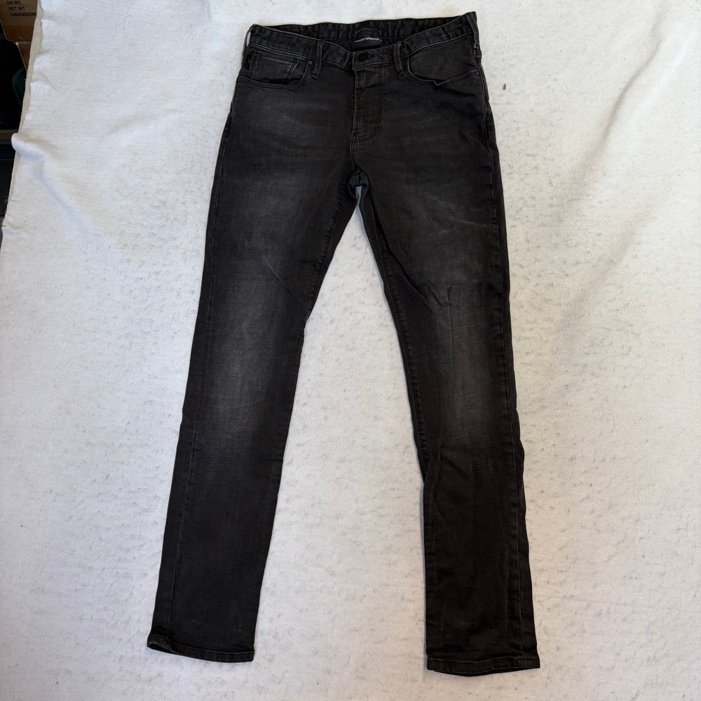 Emporio Armani Jeans Mens 31 Black Faded Slim Fit Denim